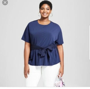 NWOT Ava & Viv Women's Plus Size Tie Blouse Top 4X